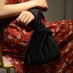 Luxury Velvet Evening Bag with Knot Closure