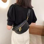 Premium Black Leather Crossbody Bag for Women