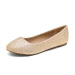Gold Glitter Ballerina Flats for Women, Size 11
