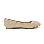 Gold Glitter Ballerina Flats for Women, Size 11