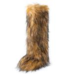 IXU Women's Cozy Faux Fur Knee-High Boots