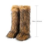 IXU Women's Cozy Faux Fur Knee-High Boots