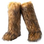 IXU Women's Cozy Faux Fur Knee-High Boots