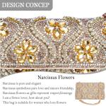 Sparkling Gold Crystal Evening Handbag with Chain Strap