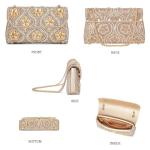 Sparkling Gold Crystal Evening Handbag with Chain Strap