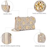Sparkling Gold Crystal Evening Handbag with Chain Strap