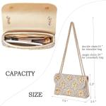 Sparkling Gold Crystal Evening Handbag with Chain Strap