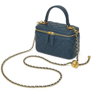 DORIS&JACKY Mini Quilted Crossbody Bag in Blue