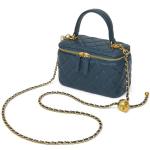 DORIS&JACKY Mini Quilted Crossbody Bag in Blue