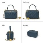 DORIS&JACKY Mini Quilted Crossbody Bag in Blue