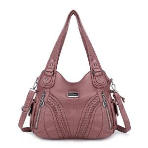Stylish Women's Tote Bag in Pink Leather