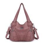 Stylish Women's Tote Bag in Pink Leather