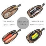 Larennt Leather Coin Pouch - Zippered Travel Wallet