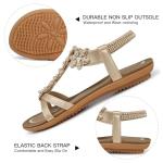 Gold Dressy Flat Sandals for Women, Size 7