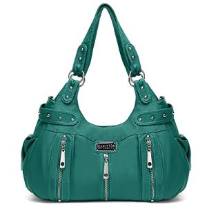 Turquoise Green Vegan Leather Hobo Bag for Women