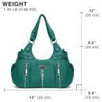 Turquoise Green Vegan Leather Hobo Bag for Women