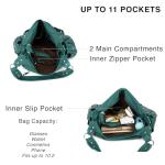 Turquoise Green Vegan Leather Hobo Bag for Women