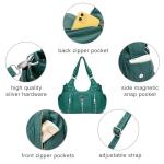 Turquoise Green Vegan Leather Hobo Bag for Women