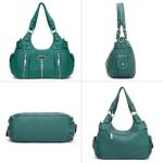 Turquoise Green Vegan Leather Hobo Bag for Women