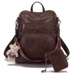 Qiyuer Women's Designer PU Leather Backpack Purse