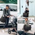 Stylish Black Waterproof Diaper Bag Tote