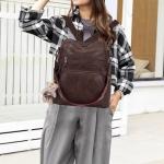 Qiyuer Women's Designer PU Leather Backpack Purse