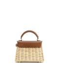 JW PEI Elise Brown Rattan Top Handle Bag