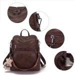 Qiyuer Women's Designer PU Leather Backpack Purse