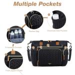 Stylish Black Waterproof Diaper Bag Tote