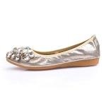 Lauthen.S Women’s Gold Rhinestone Ballet Flats