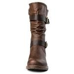 Brown Mid-Calf Fashion Boots for Women, Size 7.5