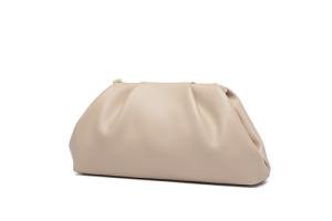 YUWITA Elegant Nude Leather Clutch for Women