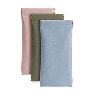 3 Pack Leather Eyeglasses Cases in Trendy Colors