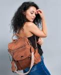Chic Brown PU Leather Backpack Purse for Women