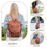 Chic Brown PU Leather Backpack Purse for Women