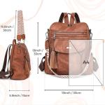 Chic Brown PU Leather Backpack Purse for Women