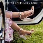 Ankis White Open Toe Ankle Strap High Heels