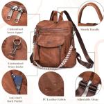 Chic Brown PU Leather Backpack Purse for Women