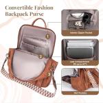 Chic Brown PU Leather Backpack Purse for Women