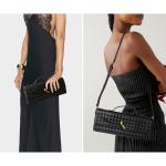 Joryin Black Woven Leather Evening Clutch