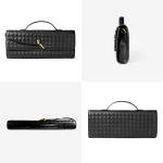 Joryin Black Woven Leather Evening Clutch