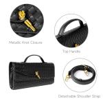 Joryin Black Woven Leather Evening Clutch