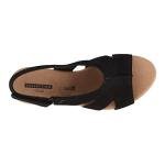 Clarks Annadel Bari Black Nubuck Platform Sandals