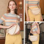 ITAMOOD White Leather Waist Pack for Women