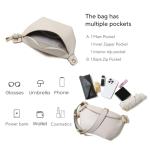 ITAMOOD White Leather Waist Pack for Women