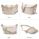 ITAMOOD White Leather Waist Pack for Women