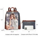 MKP Women's Stylish Medium Backpack Purse Set