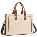 BOSTANTEN Women’s Leather Vintage Laptop Briefcase Tote