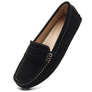 Osslue Women's Black Suede Slip-On Loafers