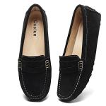 Osslue Women's Black Suede Slip-On Loafers